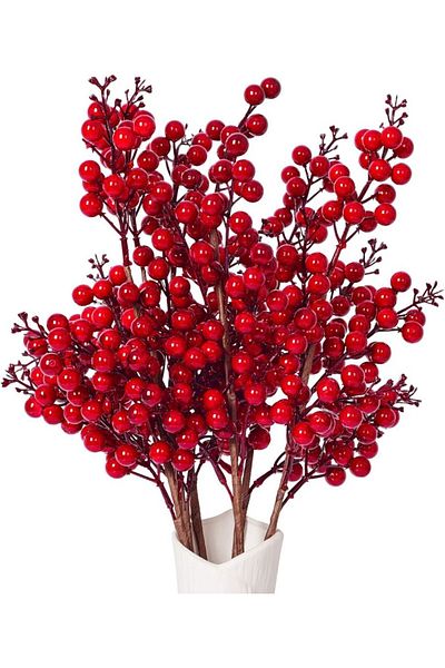 Yenigeldi 10 bucăți Kokina Red Berry Ornament de Anul Nou - Home Party Iarna Crăciun Anul Nou Handmade T107