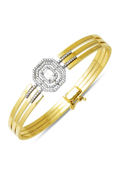 Bilezikci Baget 14 Ayar Altın Kaburga Kelepçe Bilezik