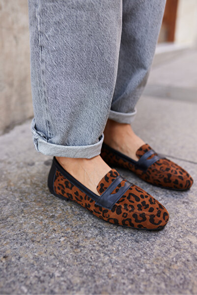 ANGELİNA JONES VANESSA PANTOF DE DAMA TABA LEOPARD NEGRU GARNILI PIELE VERABILĂ