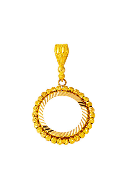 Bilezikci 22 Ayar Çeyrek Altın Çerçevesi Kolye Ucu