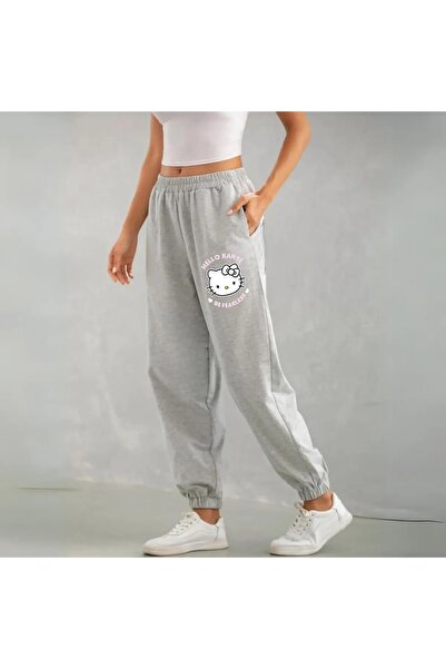 Le Savu بنطال رياضي هيلو كاني مطبوع باللون الرمادي للجنسين