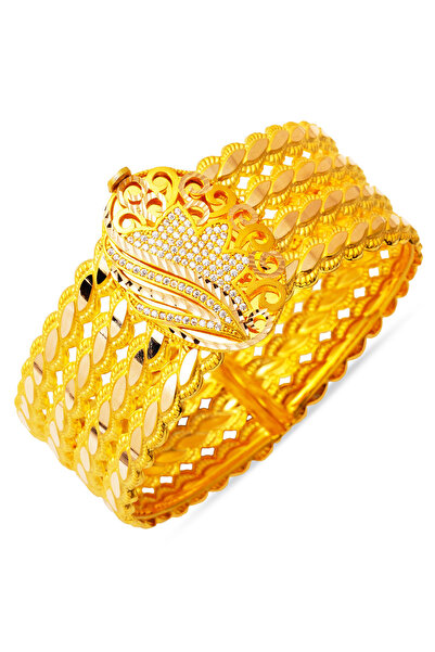 Bilezikci Yaşam Çiçeği Kilitli Burma Altın Bilezik