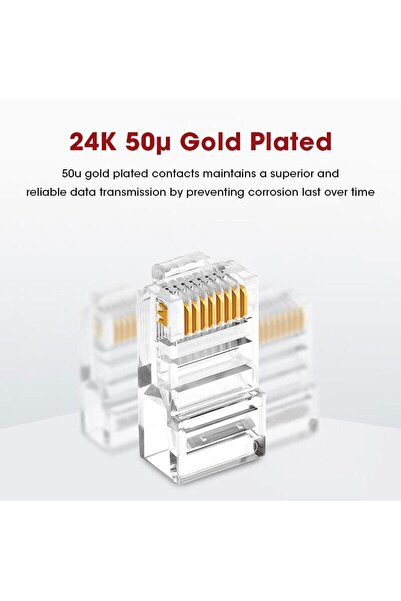 harry Yeni Rj45 Cat5 Cat6 Ethernet Internet Kablo Soketi Konnektörü 8p8c Rj45 Jack Utp Jak Uç 100 Adet
