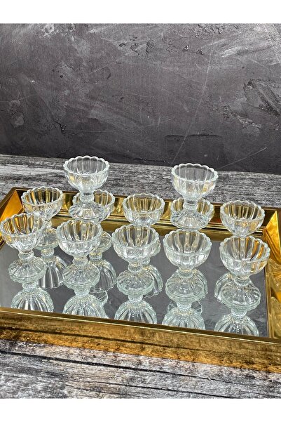 YzHome 6-Piece Leg Mini Crystal Glass Luxury Turkish Delight Bowl Coffee Side Presentation Bowl