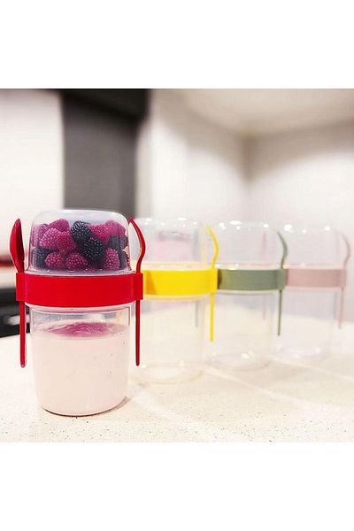 Mu Art Taken Go Muesli Container 650ml Red Royaleks-Ap9451