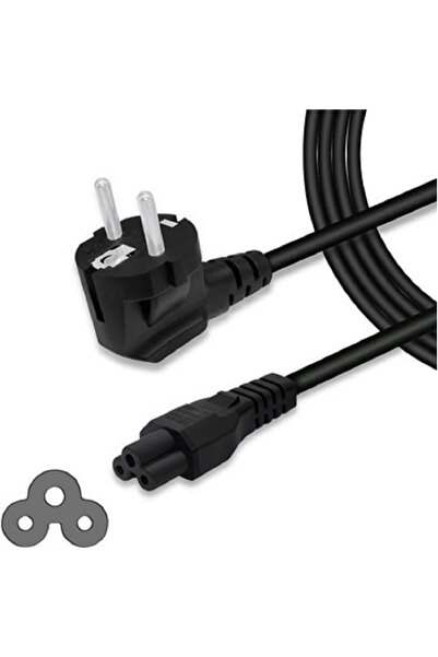 harry 1.5 Metre Notebook Laptop Şarj Adaptörü 3lü Yonca 3 Pinli Dizüstü Bigisayar Power Güç Kablosu C5