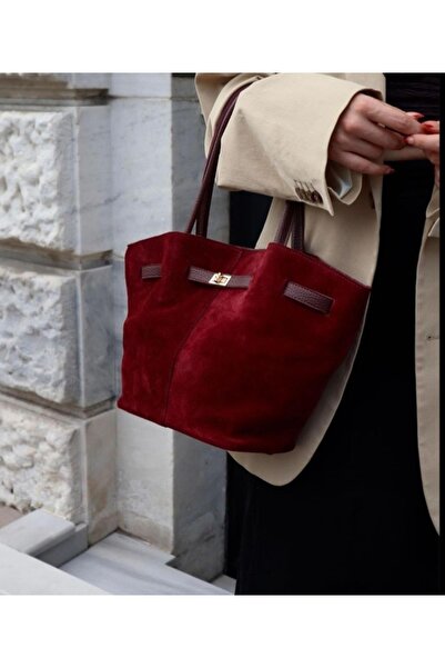 SHIKIRTI حقيبة يد وكتف نسائية من جلد الغزال برباط مع قفل للإغلاق