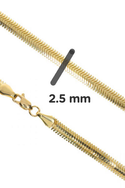 Bilezikci 14 Ayar Balık Sırtı Altın Zincir Kolye 40 cm