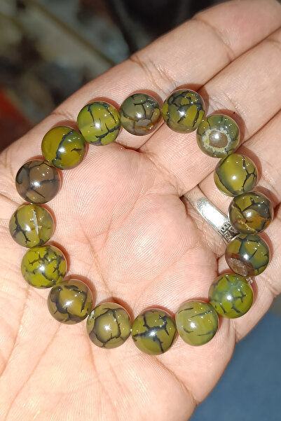 TAŞÇIZADE Akik Taşı Karıncalı 12 mm Natural Doğaltaş Bileklik