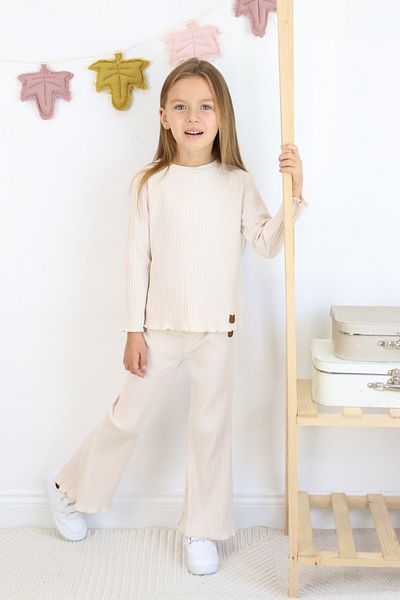 Harika KIDS Κοριτσίστικο σετ από βαμβακερό ύφασμα με ραβδώσεις