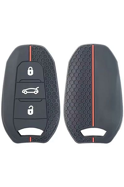 emii auto spare parts Peugeot Citroen Opel Toyota Ds Fiat Doblo - Threadless Key Case Black/Red