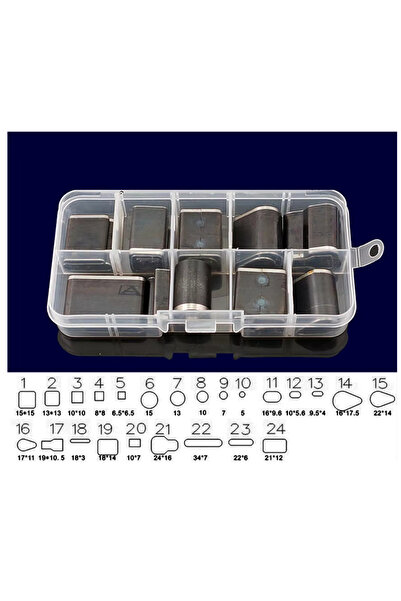 tuhafiyecimiz 24 Parça Şekilli Delici, Deri Desen çizici, Oval Yuvarlak Kare Delgeç, Saraciye Deri Delgeç