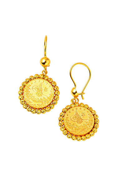 Bilezikci Tuğralı 14 Ayar Toplu Sarkaç Küpe