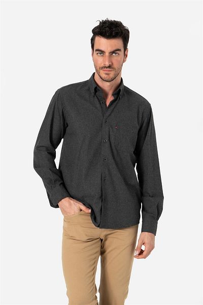 Brothers Ανδρικό πουκάμισο Comfort Fit Flannel - Μακρυμάνικο, Μονή Τσέπη, Smoked B01.242.529