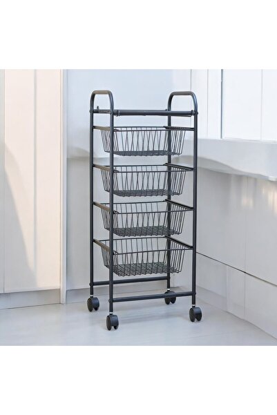 Vovikon Tekerlekli Metal Çekmeceli Sebzelik Meyve Sebze Mutfak Rafı
