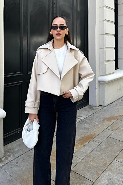 buqre's moda Jachetă de motociclist cu design din piele artificială Premium Trend