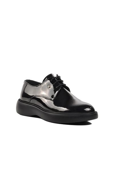 Pierre Cardin 70914 Pánské neformální boty z černé lakované kůže z pravé kůže