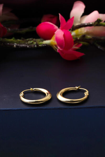 Bilezikci Altın Halka Küpe (2 cm Çaplı )