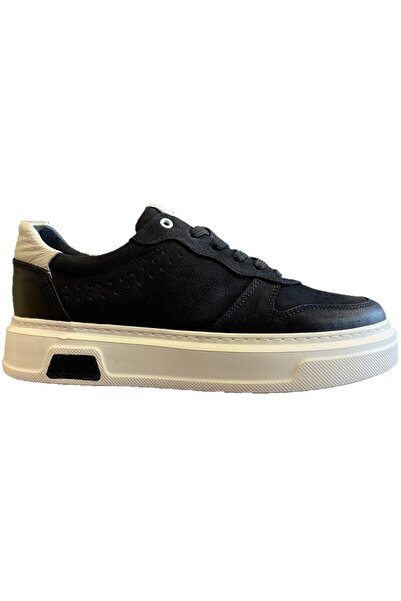 Slope Men's Black Genuine Leather Lace-Up Casual Shoes High Sole Orthopedic 558