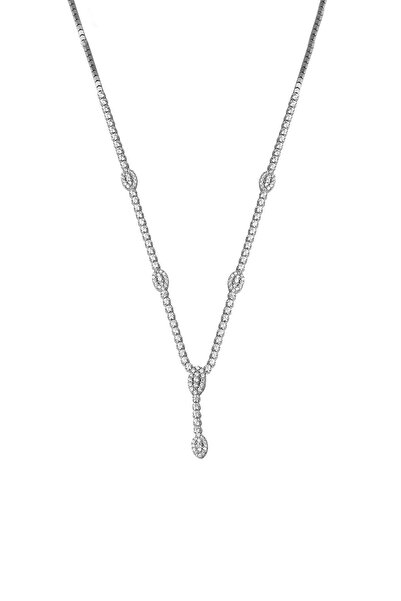 Bilezikci Suyolu 14 Ayar Beyaz Altın Gerdanlık