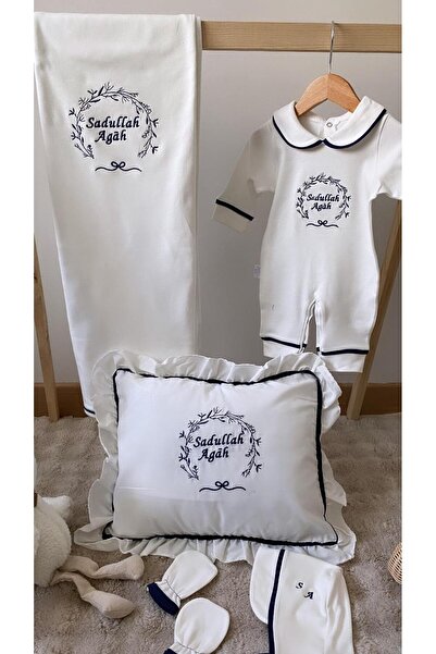 VolleM İsimli Hastane Çıkışı 5'Li Set  ( İsme Özel Tulum, Nakışlı Battaniye v...