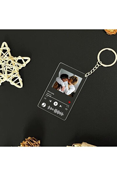EJOYA Kişiye Özel Spotify Barkodlu Ve Fotoğraflı Akrilik Anahtarlık 114076