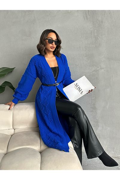 Nosia Cardigan lung din bumbac cu model cireșe de mărime standard pentru femei
