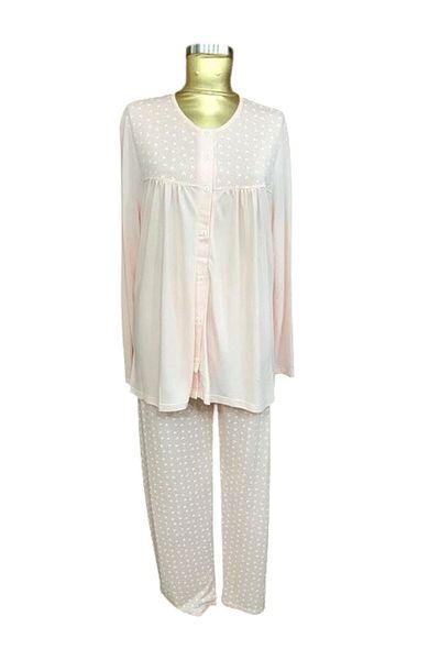 NENA COLLECTION Nena Front Open Pajamas Front Open Long Sleeve-14080-