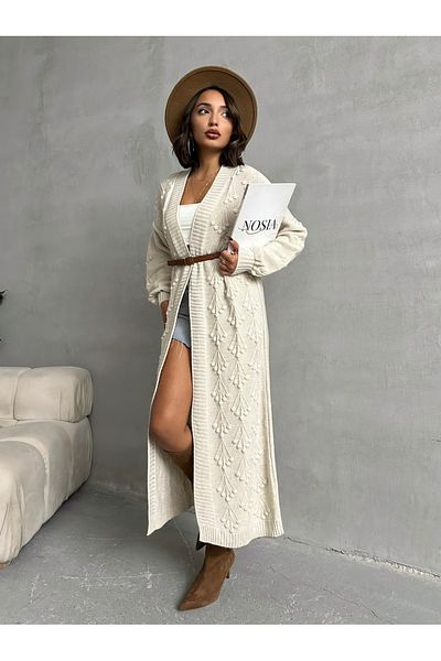 nosia fashion Γυναικεία βαμβακερή πλεκτή ζακέτα κανονικού μεγέθους