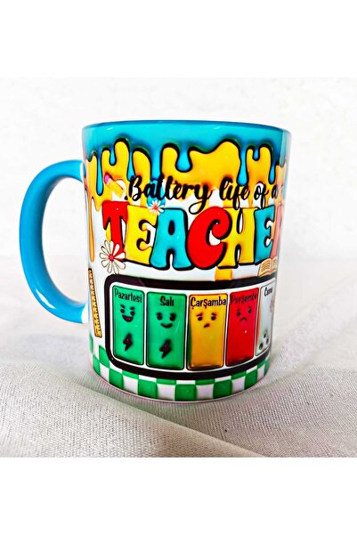 Mugs and love Öğretmenler Günü Özel Tasarım Baskı Büyük Boy Kupa