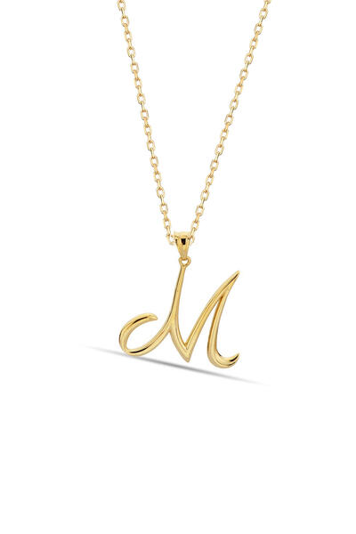 Bilezikci M Harfi 14 Ayar Altın Kolye