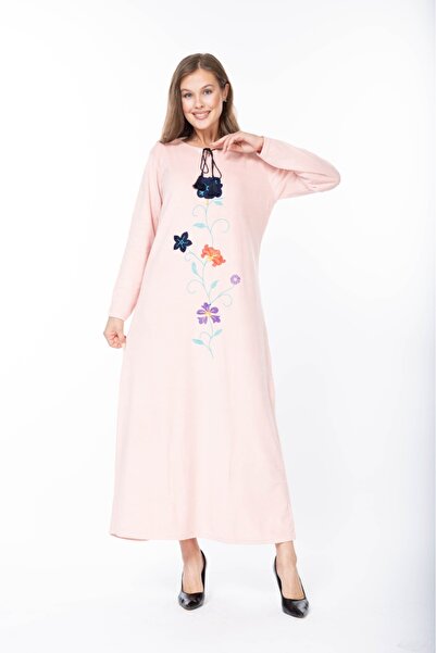 mervemoda KADIN UZUN KOL KADİFE ELBİSE