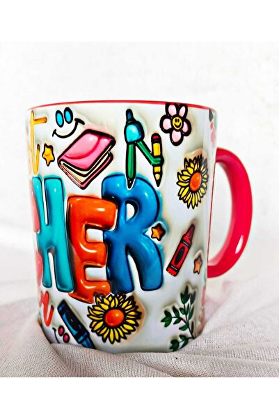 Mugs and love Öğretmenler Günü Özel Tasarım Büyük Boy Kupa