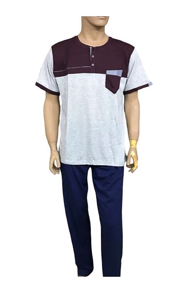 Pelin Pijama Pelin-3104-men's Pajama Set-damson