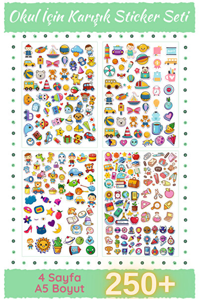 Etiketçi Paşa Okul İçin Karışık Sticker Seti - Etkinlik Defter Günlük Ajanda ...