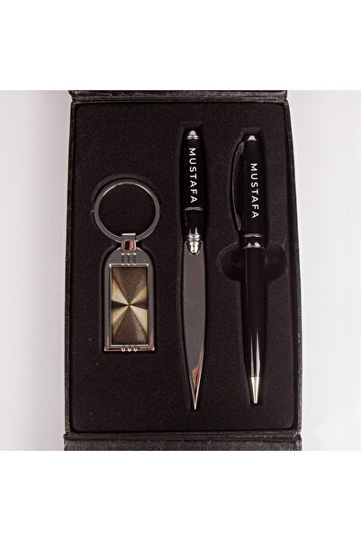 EJOYA Kişiye Özel Kutusunda Premium İmza Kalemi & Zarf Açacağı & Anahtarlık Seti 114146