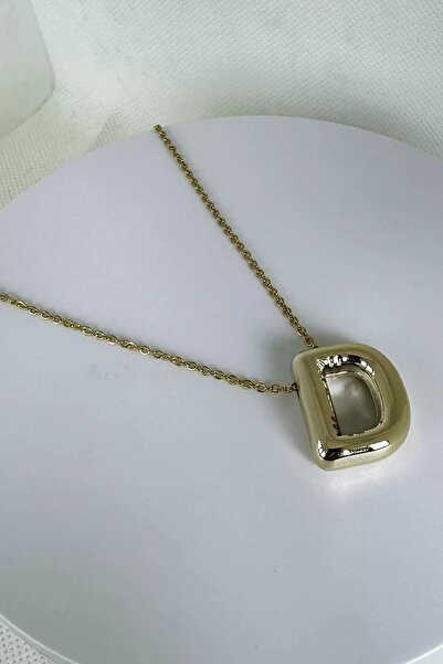 MODA قلادة بالون من الفولاذ بحرف D