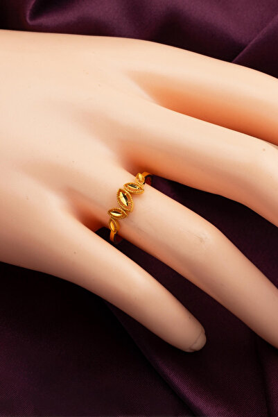 Label Yaprak 22 Ayar Taşsız 3'lü Altın Set