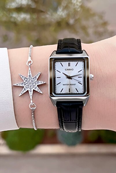 Casio Women's Wristwatch with Metallic Band Black Color 24 Months Warranty