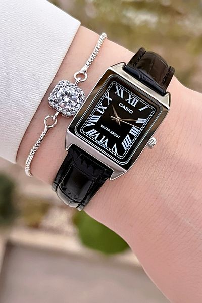 Casio Women's Wristwatch with Case Metallic Cord Black Color 24 Months Warranty