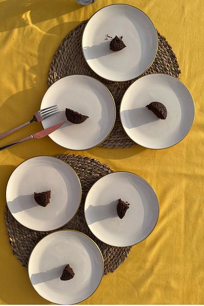 GÖNÜL White Gold 6-Piece Serving Plates - 26cm G2806