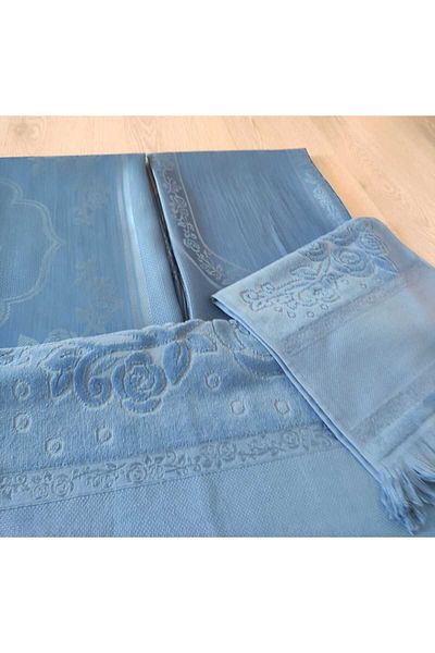 GONCA TEKSTİL 2 хавлиени кърпи Etamine Embroidery Prayer Rug Set - Bohça Prayer Rug