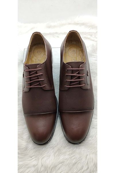 ÇİĞDEM KUNDURA Genuine Leather Brown Tied Crocus Classic Men's Shoes - AYLP 1495