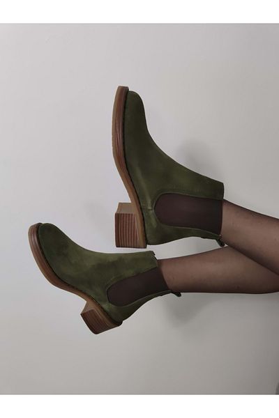 ÇİĞDEM KUNDURA Γυναικείες κοντές μπότες Helensi - Real Nubuck Leather, Side Elastic (ENZ B 16)