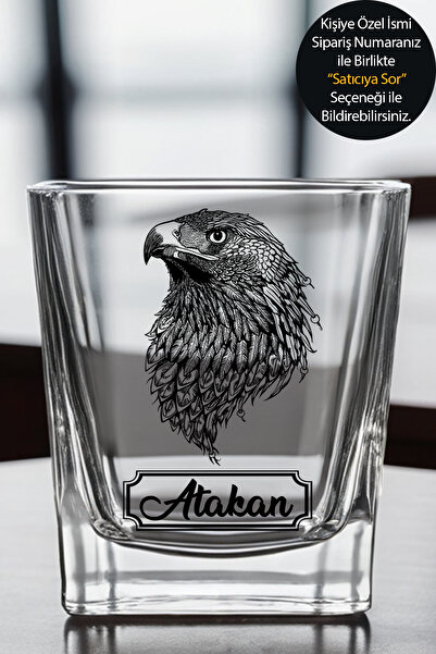 KadehSepeti Kişiye Özel Kartal Viski Bardağı