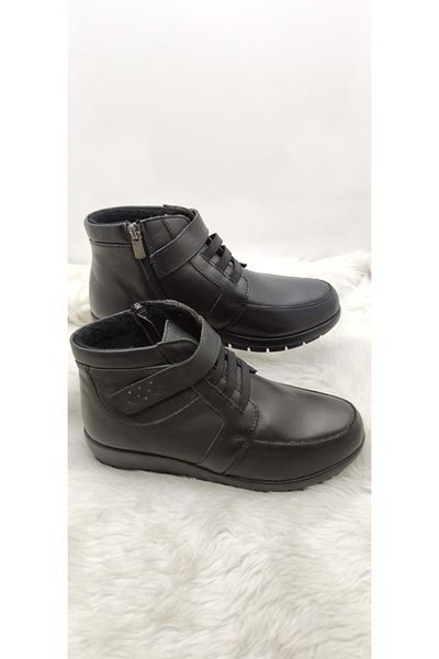 ÇİĞDEM KUNDURA Black Crocus - Elastic and Velcro Mother Boots