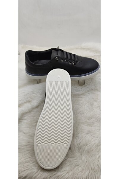 ÇİĞDEM KUNDURA Чорно-сині чоловічі черевики з натуральної шкіри на гумовій підошві - Çiğdem (gos 1071)