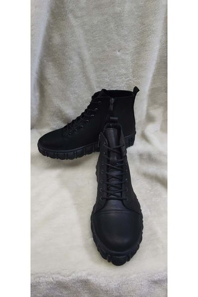 Voyager Μαύρες ανδρικές μπότες - Real Nubuck Leather και Χοντρή σόλα