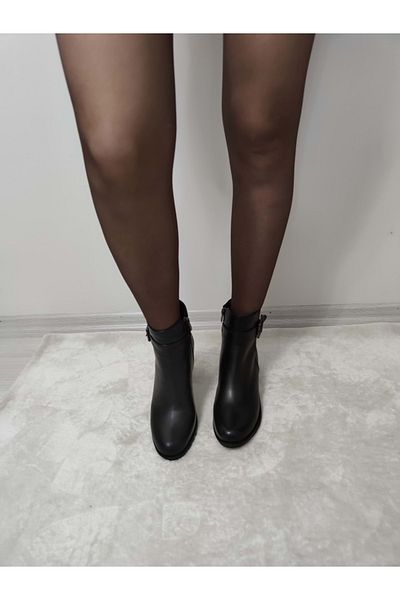 ÇİĞDEM KUNDURA Women's Short Boots - Genuine Leather, Low Heel