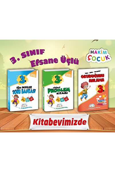 Hakim Yayınları 3.Sınıf Tüm Dersler Soru Bankası+Çözümlü Problem Kitabı+Okuduğunu Anlama